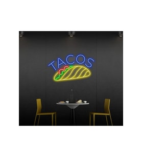 TACOS Yazılı ve Şekilli Neon Tabela