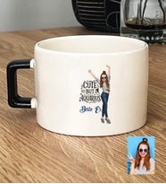 Kişiye Özel Karikatürlü Cute But Aquarius Kova Burcu Lüks Fincan Doğum Günü Hediyesi