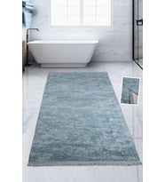 Bonny Home Nova Mavi 80x150 cm Kaymaz Taban Banyo Paspası Büyük Banyo Halısı 
