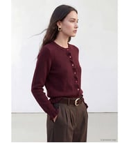 LCW Modest Bordo Bisiklet Yaka Kadın Triko Hırka