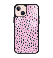 iPhone 13 Pembe Benek Tasarımlı Glossy Telefon Kılıfı