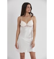 Pierre Cardin 600 Kadın Saten Dantelli Gecelik (İnci)