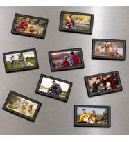 Mini Desenli Dikdörtgen Çerçeve Magnet 5x8cm- 10'lu Paket-istenilen baskılarla (Siyah)