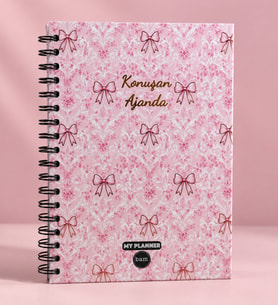 Pembe Fiyonk Yaldızlı Konuşan Ajanda