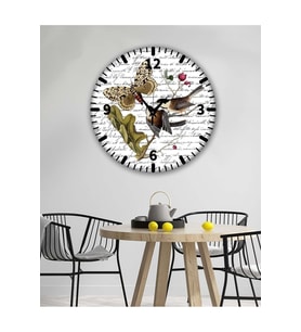 Retro Tasarımlı Duvar Saati 35X35 CM (Baskılı)
