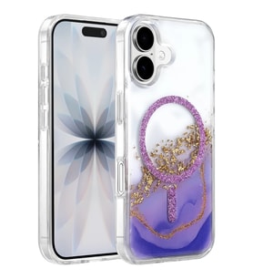 Onegif iPhone 17 Lotus Simli Magsafe Kapak - Mor