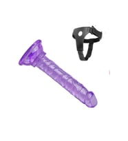 Belden Bağlamalı Takma 13 Cm Kemerli Penis Mor