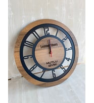 Dekoratif Ahşap Duvar Saati 50 cm