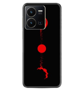 Vivo Y22 Kılıf Silikon Desen Özel Seri Red Moon 1710