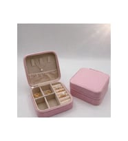 Mini Takı Organizer Pembe  Seyahat Tipi Bölmeli Takı Kutusu  Küpe Yüzük Kolye Saklama Kutusu
