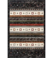 Eliana Home Baskılı, Yıkanabilir Kaymaz Taban Salon Halısı LNA1149 100x150 cm (Siyah)