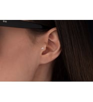 Onseva Kuyumculuk Üç Taş Tragus Piercing Kıkırdak 14 Ayar Altın