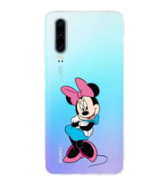 Huawei P30  Kamera korumalı Kapak Minnie Mouse Tasarımlı  Şeffaf Kılıf