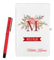 Yılbaşı Hediyesi Kişiye Özel Defter ve Roller Kalem Hediye Seti