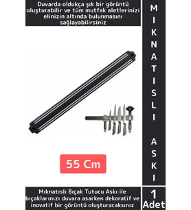 Dayanıklı Kolay Montaj Güvenilir Metal Mutfak Aletleri Çok Şık Pratik Mıknatıslı Bıçak Askısı 55 Cm