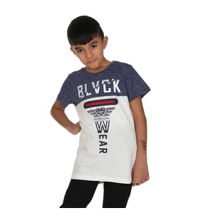 Toontoy Erkek Çocuk Blvck Baskılı Tişört (Ekru)