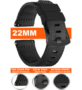 Huawei Watch Gt Gt2 Gt3 Gt4 Gt5 Pro 46mm-Xiaomi Watch 5 Active-lite Uyumlu 22mm Nato Perlon Kumaş Saat Kordonu Kayışı NT1