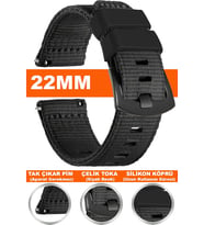 Huawei Watch Gt Gt2 Gt3 Gt4 Gt5 Pro 46mm-Xiaomi Watch 5 Active-lite Uyumlu 22mm Nato Perlon Kumaş Saat Kordonu Kayışı NT1