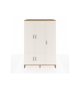 Kronos Dolap 7 Raflı 5 Kapaklı Tek Askılı 132x59x195 Çam-Aytaşı/Çam
