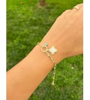 14K Yonca Charmlı Bileklik