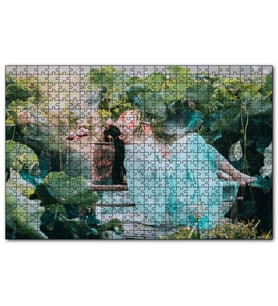 Cakapuzzle Dev Yapraklar Arasındaki Japon Kız  Puzzle Yapboz MDF (Ahşap) (120 Parça)