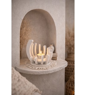 Saklı Işık Heykelsi Tealight Mumluk, Bohem Mum Dekor, Ortam Aydınlatma, Hediyelik Dekorasyon