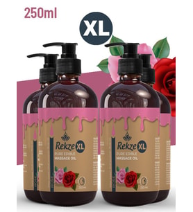 Rekze 4 Adet Büyük Boy Gül Aromalı Masaj Yagı  Etkili Yenilir Aromaterapi 250 ml