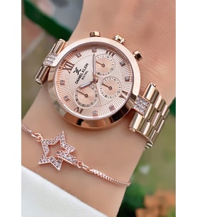 Daniel Klein Marka Rose Gold Renk Çelik Kordon Kadın Kol Saati 2 Yıl Garantili-Bileklik Hediyeli