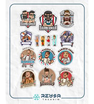Berber Kuaför Sticker Set-1 15 Parça Telefon, Tablet, Defter, Laptop Sticker
