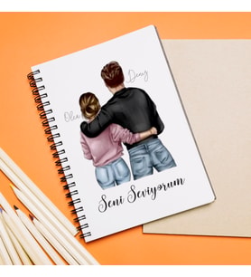 Sevgili Tasarımlı Defter Kişiye Özel
