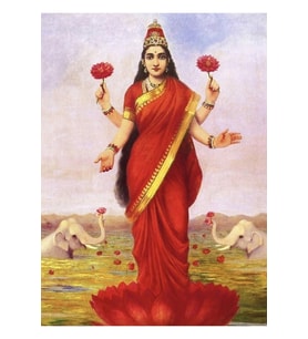 Lakshmi. Lak?mi, Laxmi. Hindu Zenginlik, Servet Ve Refah Tanrıçası. Tablo Ahşap Poster Dekoratif