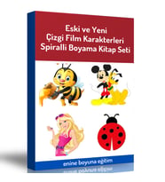 Eski ve Yeni Çizgi Film Karakterleri BOYAMA Kitap Seti