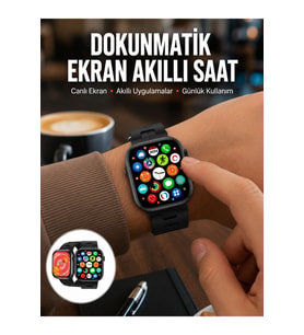 Çok Fonksiyonlu Akıllı Saat, Android ve iOS Uyumu, Plastik Kordonli