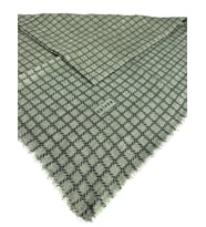 Desenli Flamalı Keten Eşarp- 06112 (Yeşil)