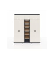 Hyperion Dolap 12 Raflı 9 Kapaklı 2 Askılı 220x44x243 Antrasit-Aytaşı/Çam