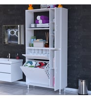 MODİLAYN Mis Urla YENİCE Çok Amaçlı Banyo Dolabı 90 x 183,5 x 32 cm Sepetli Banyo Dolabı