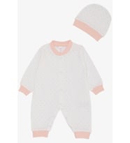 Breeze Kız Bebek Tulum Minik Puantiye Desenli 0-6 Ay, Beyaz