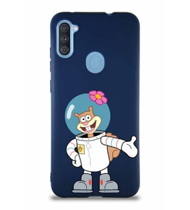 Samsung Galaxy M11 Soft Premier Kapak Sandy Tasarımlı Silikon Kılıf - Lacivert (Şeffaf)