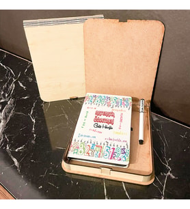 Matematik Öğretmenine Hediye Ahşap Kutulu Defter Kalem Set
