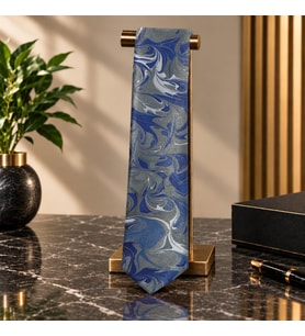 e38 EL İŞÇİLİĞİ ERKEK RENKLİ EBRU KRAVAT 150*5 cm - 6704