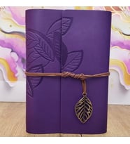 pilelistore Yaprak Desenli Çizgisiz Deri Defter