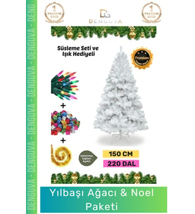 #YılbaşıAğacı Yeni Lüks Şık Dekoratif Yapay Çam Ağacı Yeşil Sık Yapraklı Noel Paketi 150 Cm 220 Dal