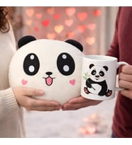 Sevgililer Günü Panda Yastık & Kupa Hediye Seti – Tatlı Bir Aşk Dokunuşu