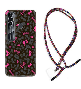 Tecno Spark 6 6 Go 8C 8 Pro 7 7 Pro Kılıf Boyun Asklı Rasta Silikon Barbie and Shoes 1413