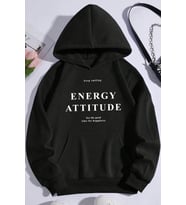 Energy Baskılı Oversize Sweatshirt (Siyah)
