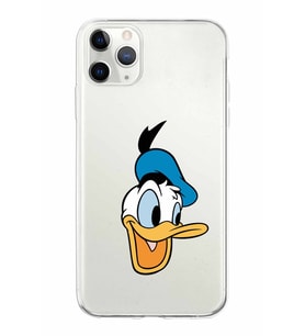 Apple iPhone 11 ProMax Uyumlu Kapak Donald Duck Tasarımlı Şeffaf Silikon Kılıf