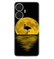 Realme C55 Kılıf Silikon Desen Özel Seri Ay ve Flamingo 1775