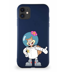 Apple iPhone 11 Soft Premier Kapak Sandy Tasarımlı Silikon Kılıf - Lacivert (Şeffaf)