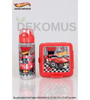 DEKOMUS İLE YENİ SEZON LİSANSLI HOT WHEELS 2 KATLI BESLENME KABI VE 500 ML MATARA SETİ