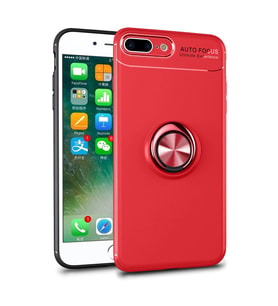 Apple İphone 7 Plus Kılıf Range Yüzüklü Silikon - Kırmızı